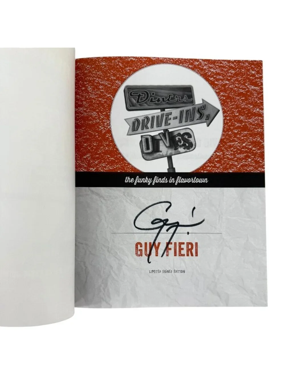 2 Guy Fieri Diners‎ Drive-Ins & Dives Book Set 1 Signed Funky Finds Food Network